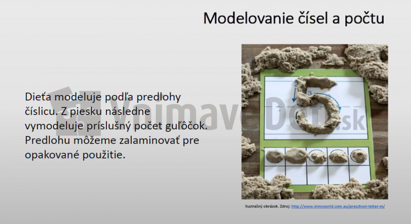 Modelovanie čísel apočtu do kinetického piesku