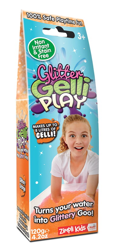 Mini gél do kúpeľa - oranžový trblietavý