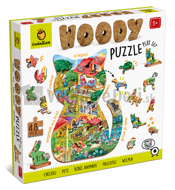 Domáci miláčikovia - drevené puzzle